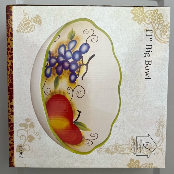 NWOT Ceramic Fruit Serving Bowl - Picture 5 of 7